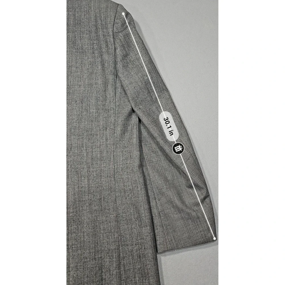 VTG Nino Cerruti Rue Royale Wool 2pc Suit Grey Pleated Sz 40R/39x31